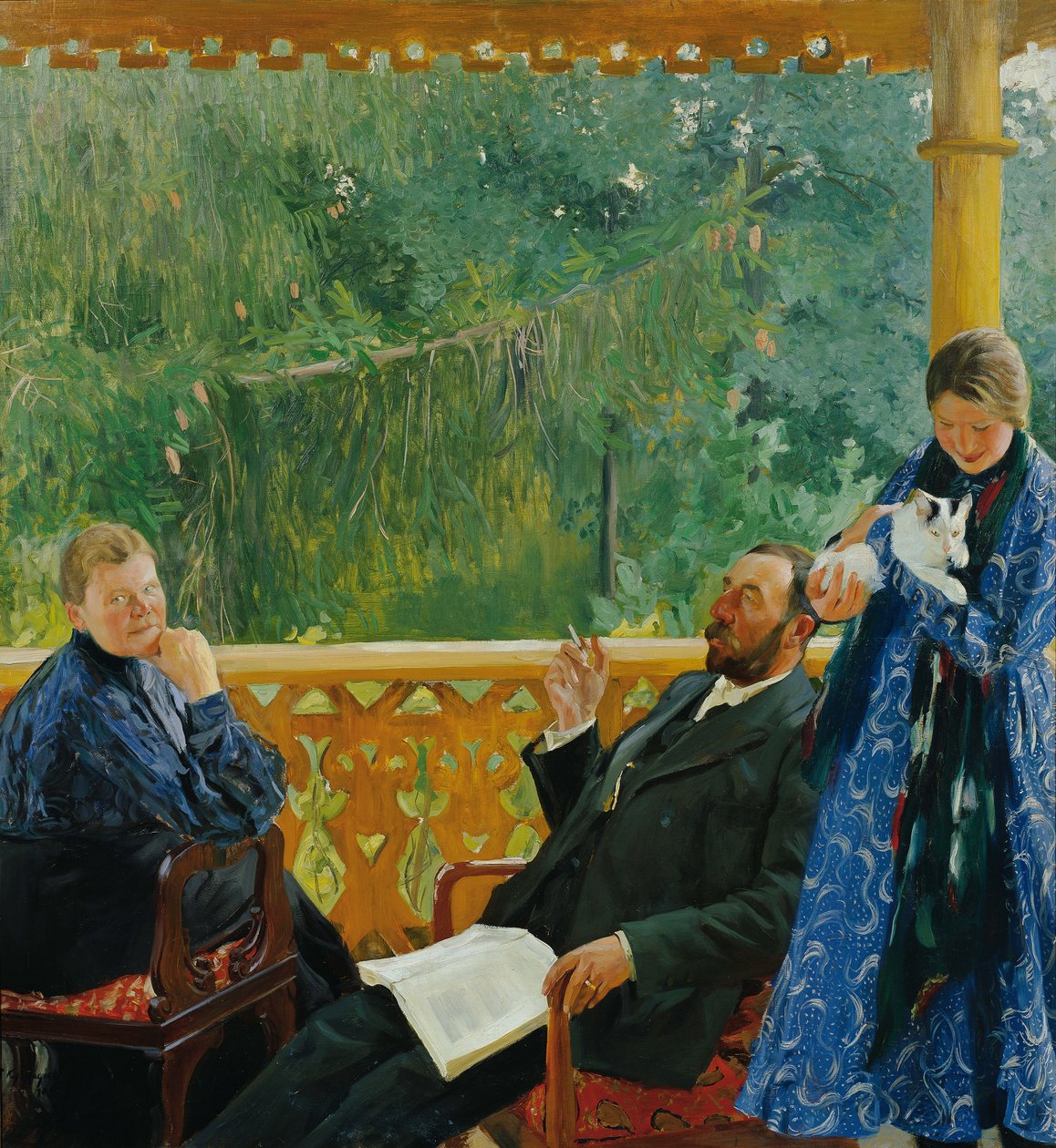 Familienporträt der Familie Polenow, 1904-1905 von Boris Mikhailovich Kustodiev