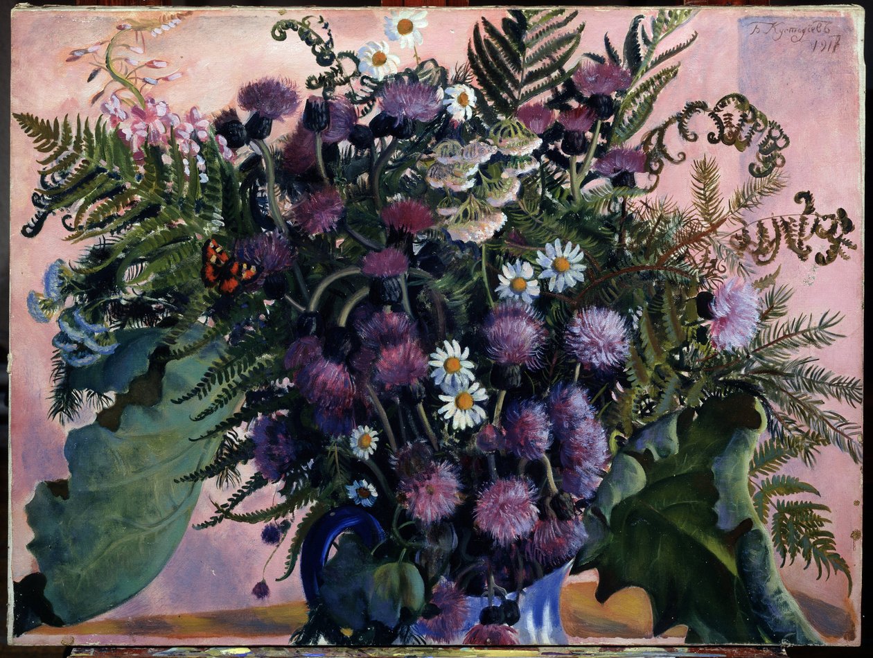 Finnisches Blumenbouquet von Boris Mikhailovich Kustodiev
