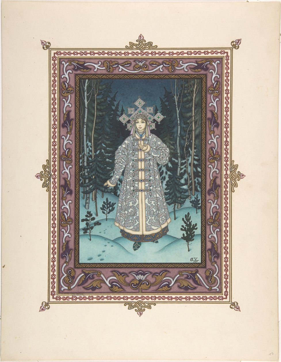 Illustration für das Märchen Snegurochka, um 1925 von Boris Vasilievich Zvorykin
