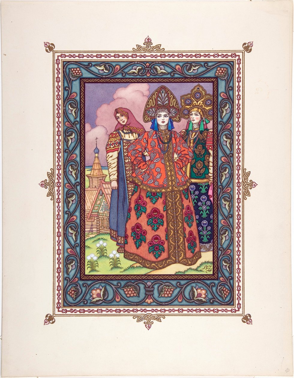Vassilissa die Schöne - Illustration für das Märchen Vasilisa die Schöne von Boris Vasilievich Zvorykin
