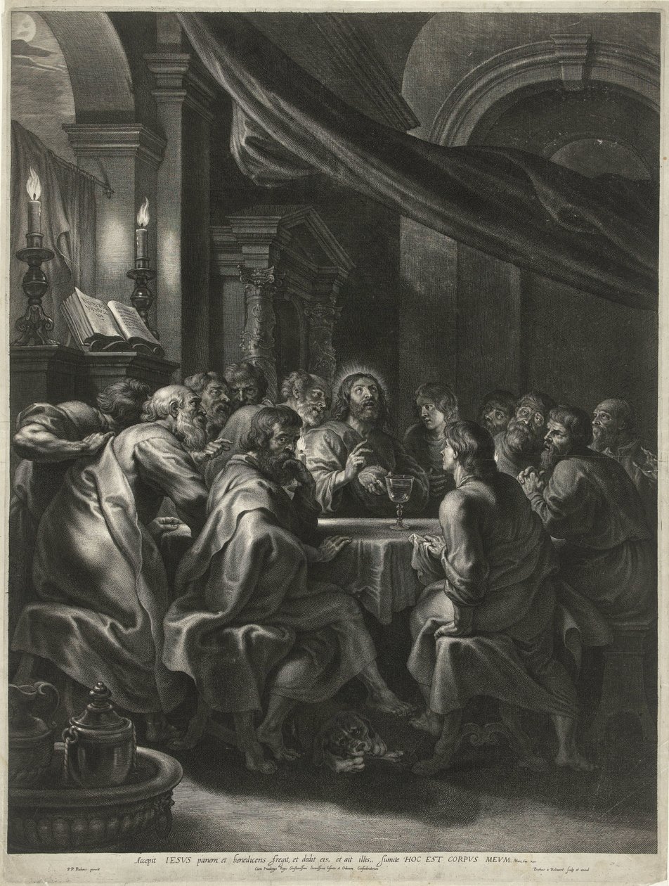 Christus und die Apostel beim letzten Abendmahl von Boëtius Adamsz. Bolswert