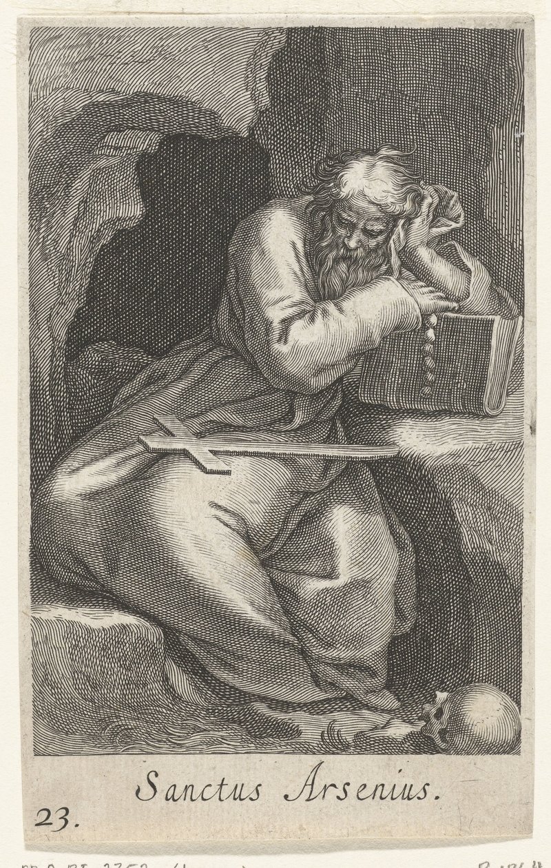 Heiliger Arsenius der Große als Einsiedler von Boëtius Adamsz. Bolswert