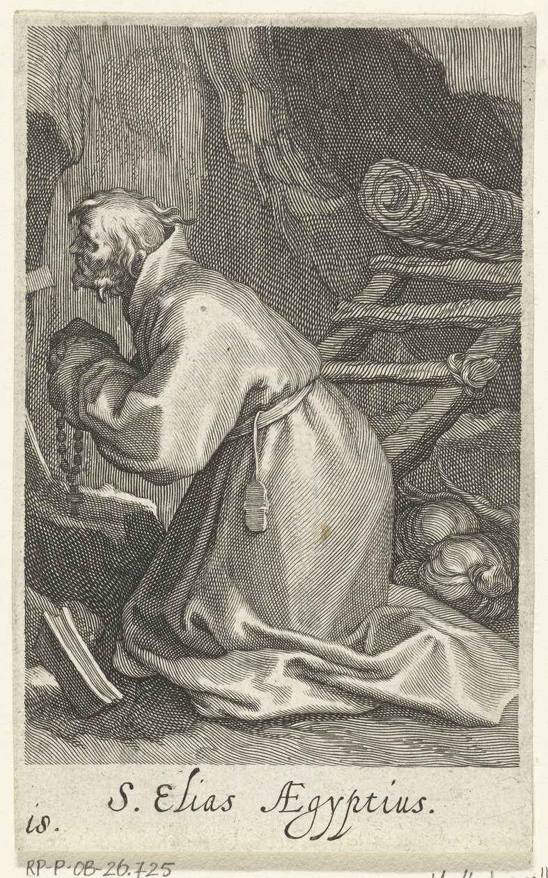 Heiliger Elias von Caesarea als Einsiedler von Boëtius Adamsz. Bolswert