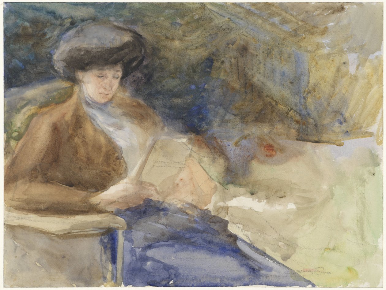 Sitzende lesende Frau von Bramine Hubrecht