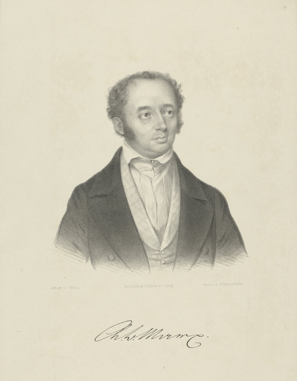 Porträt von Adolph Bernhard Marx 1795-1866, um 1830-1840 von Breitkopf and Härtel