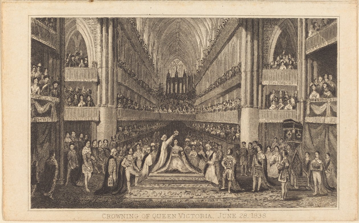 Krönung von Königin Victoria, 28. Juni 1838 (rechte Hälfte) von British 19th Century
