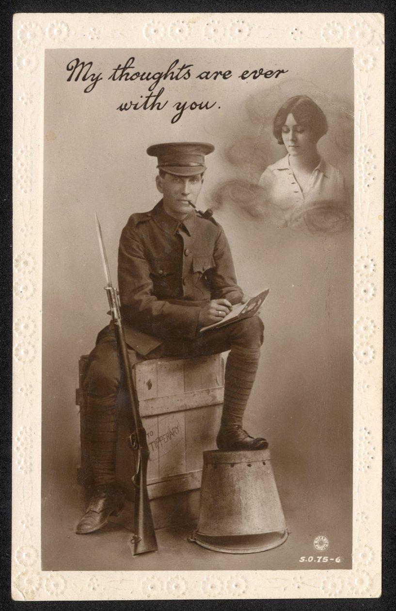 Vereinigtes Königreich: Eine sentimentale Postkarte, produziert von der Cairo Postcard Trust, Kairo, Ägypten, während des Ersten Weltkriegs von British Photographer