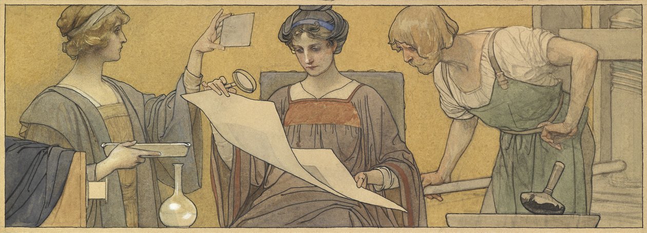 Eine Allegorie des Druckens und der Fotografie von British School