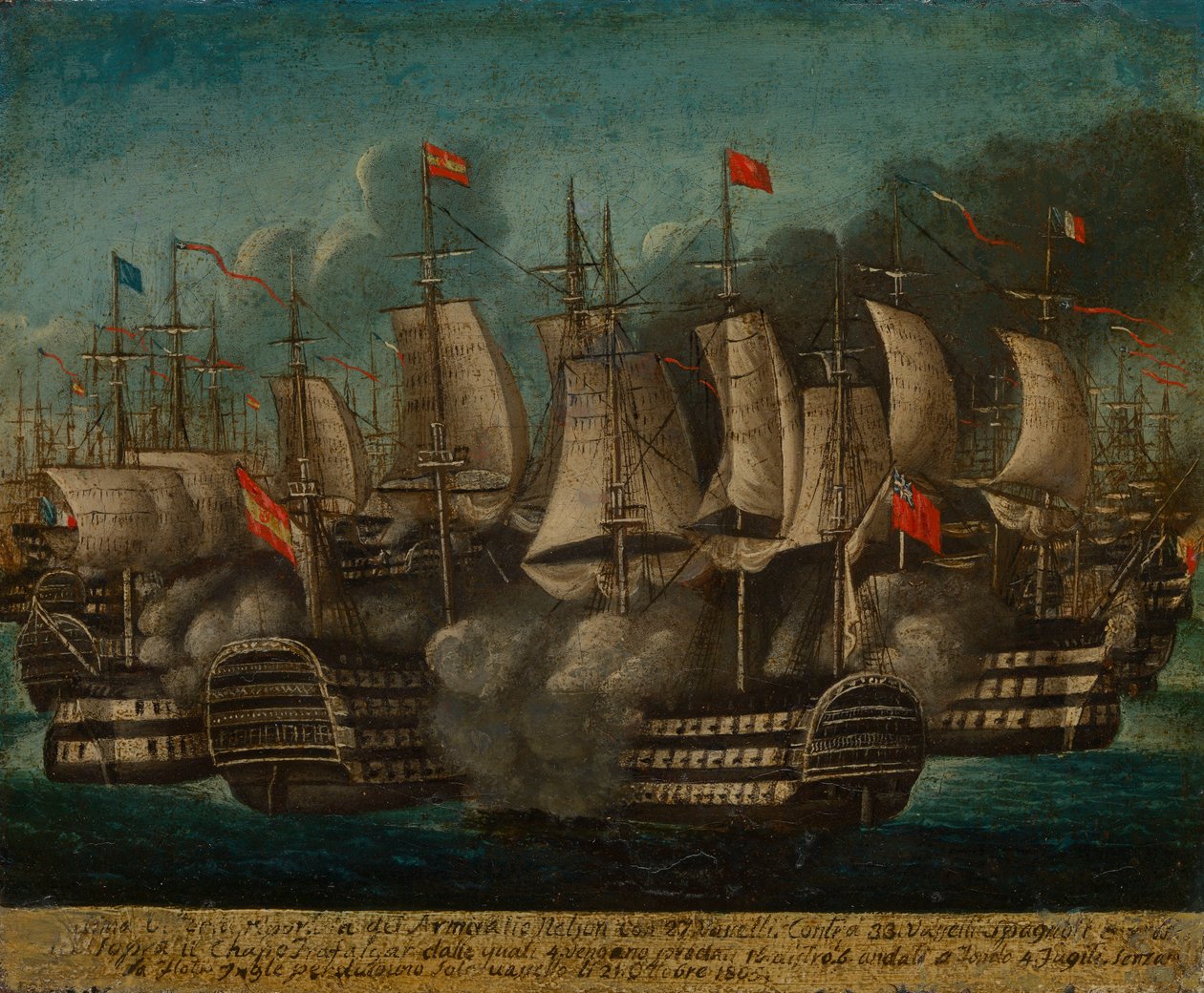 Die Schlacht von Trafalgar, 21. Oktober 1805 von British School
