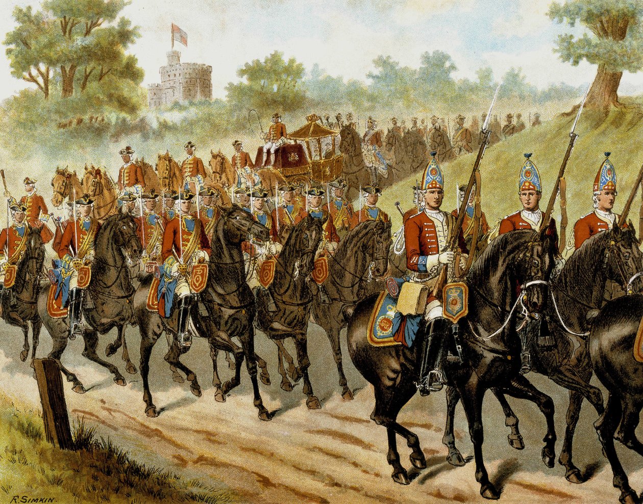 Die königliche Eskorte (Georg II.) im Jahr 1742 - in 