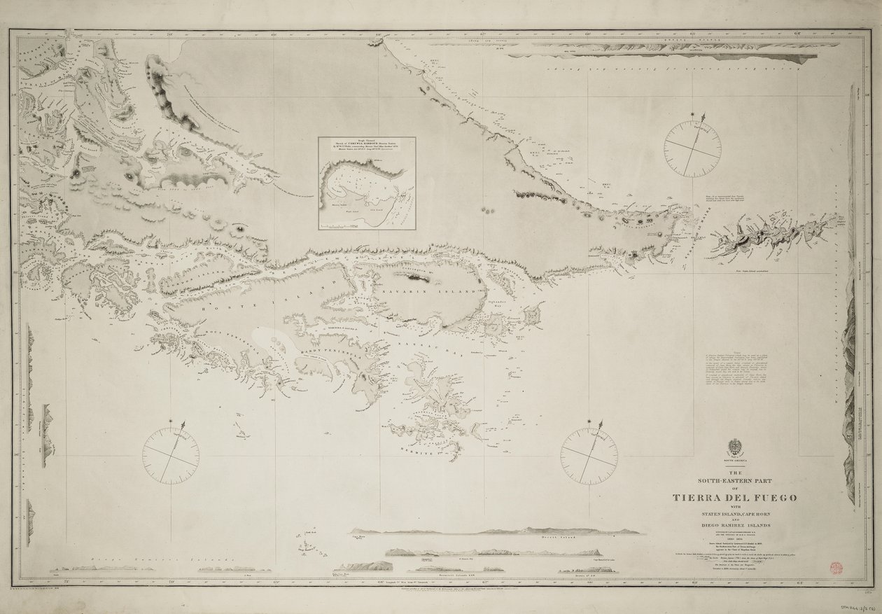 Der südöstliche Teil von Feuerland mit Staten Island, Kap Hoorn und Diego Ramirez Island von British School