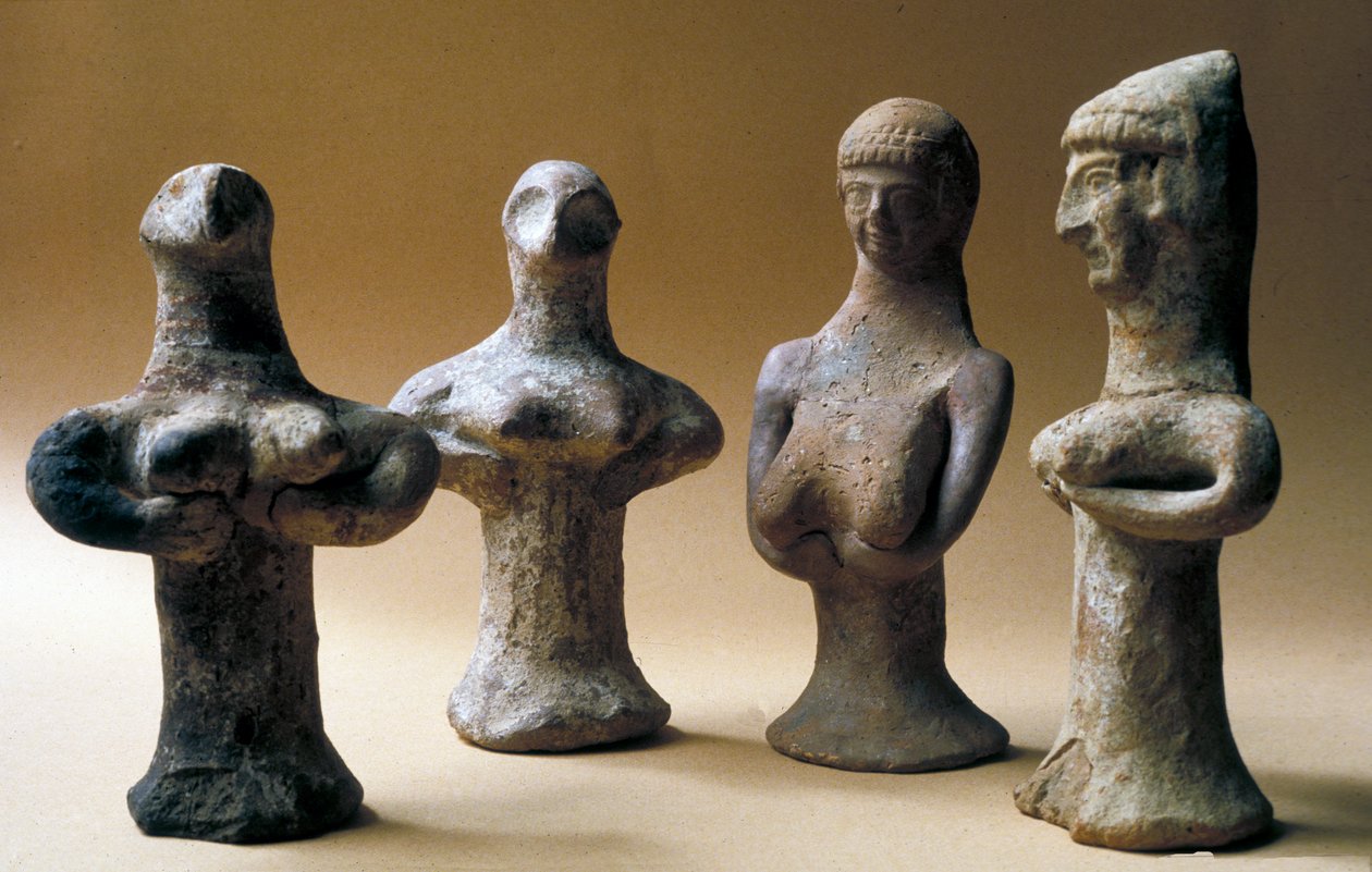 Figuren der Aschera, Kanaanäisch, 999-600 v. Chr. (Ton) von Bronze Age