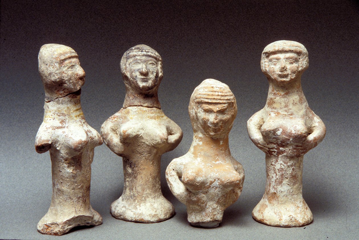 Figuren der Aschera, Kanaanäisch, 999-600 v. Chr. (Ton) von Bronze Age
