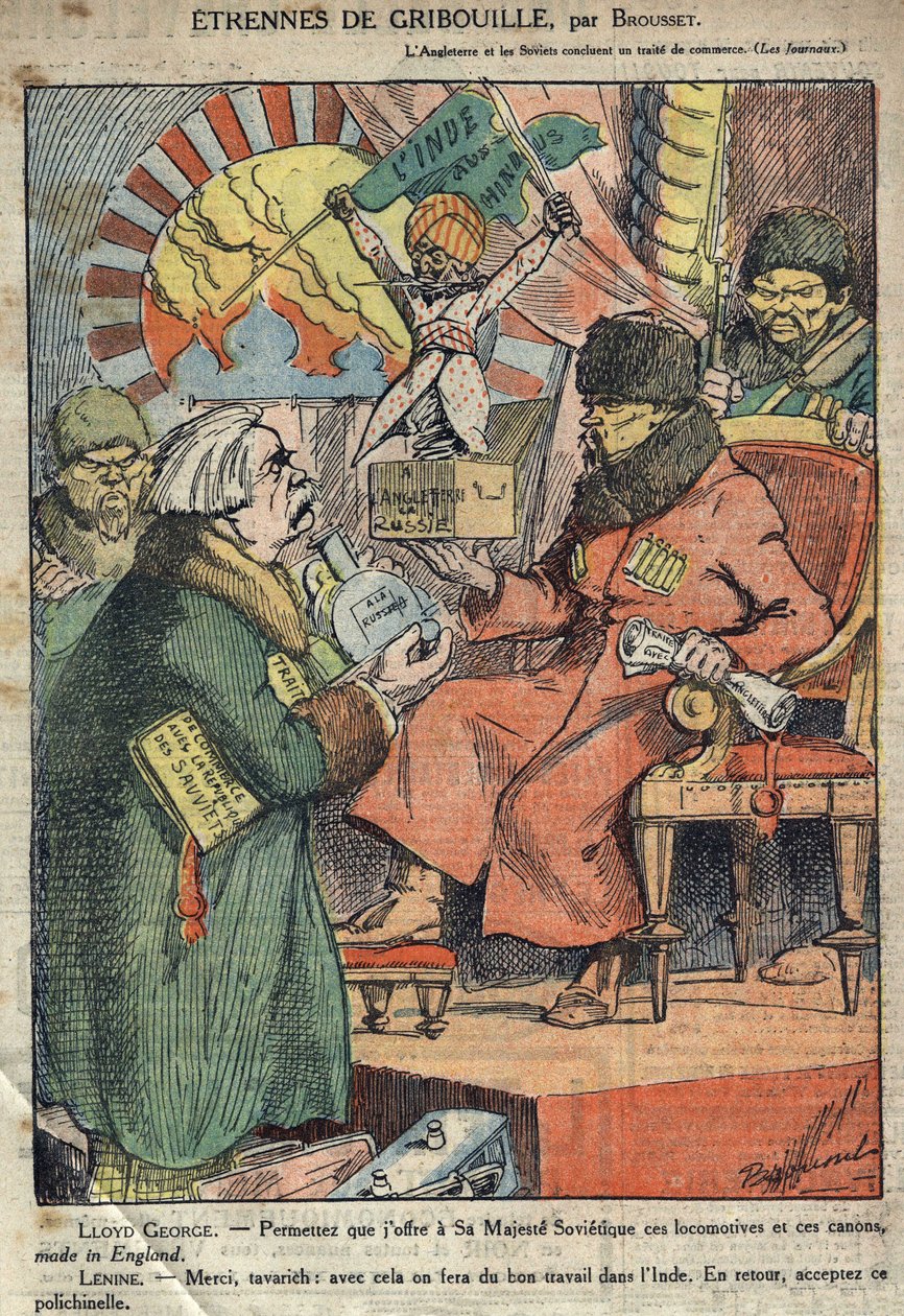 Der britische Premierminister David Lloyd George trifft Lenine von Brousset