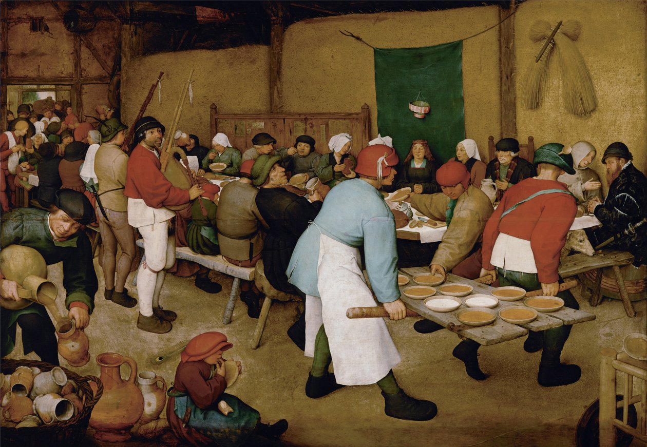 Die Bauernhochzeit, ca. 1568 von Bruegel