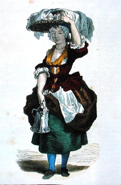 Sahneverkäuferin im Jahr 1774 von Burn (fl.1840 60) Smeeton