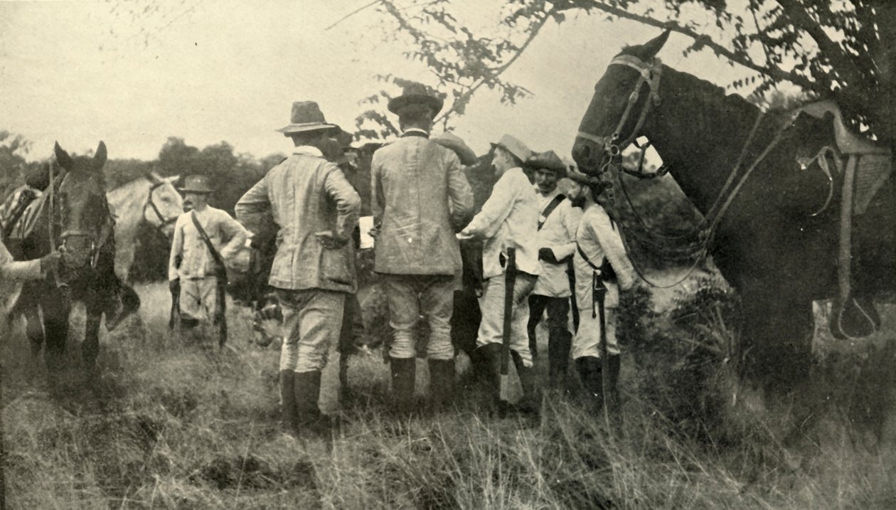 General Lawton lernt von kubanischen Offizieren...30. Juni, Spanisch-Amerikanischer Krieg, 1898, 1899 von Burr McIntosh