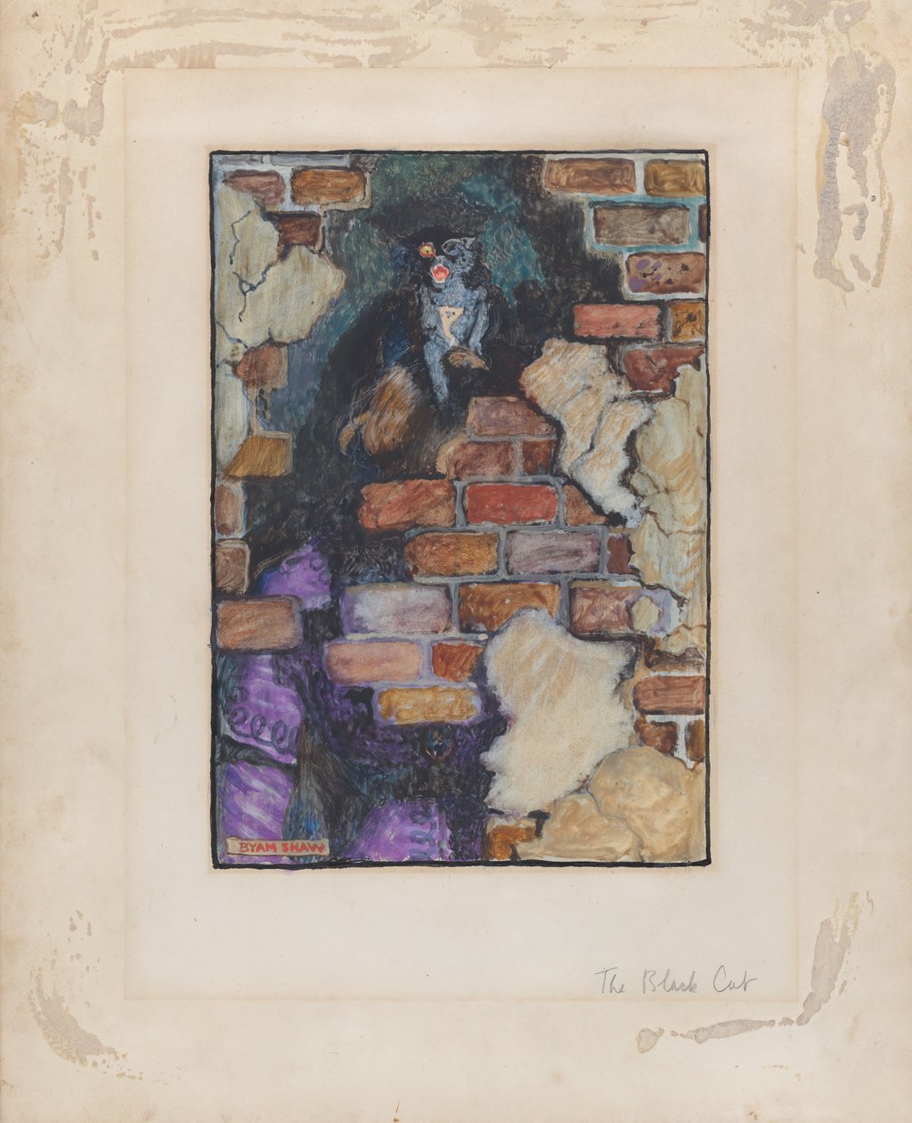 Die schwarze Katze, für Edgar Allan Poes „Ausgewählte Geschichten des Geheimnisses“, 1909 von Byam Shaw