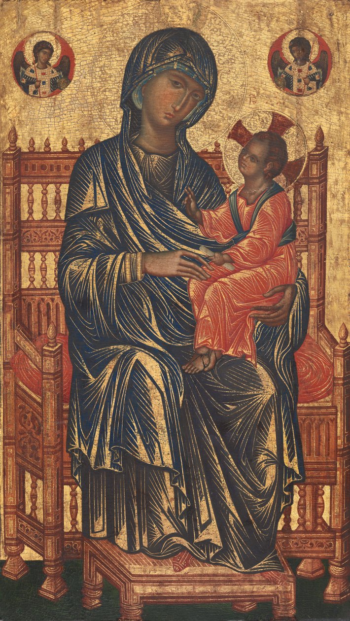 Madonna und Kind auf dem Thron von Byzantine 13th Century