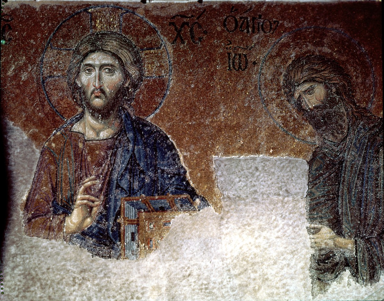 Christus und Johannes der Täufer in der Hagia Sophia (Mosaik) von Byzantine