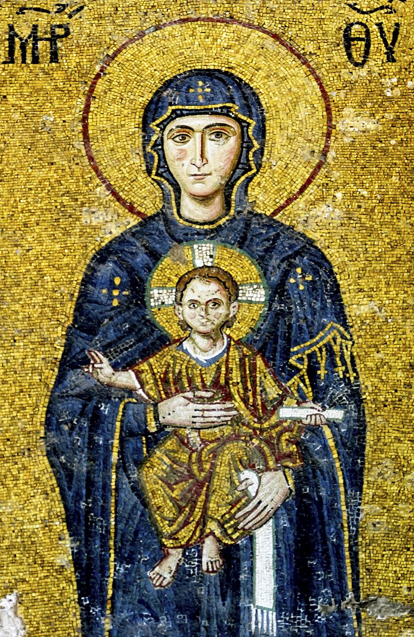 Komnenos-Mosaik, das Madonna und Kind darstellt, Hagia Sophia, Türkei von Byzantine