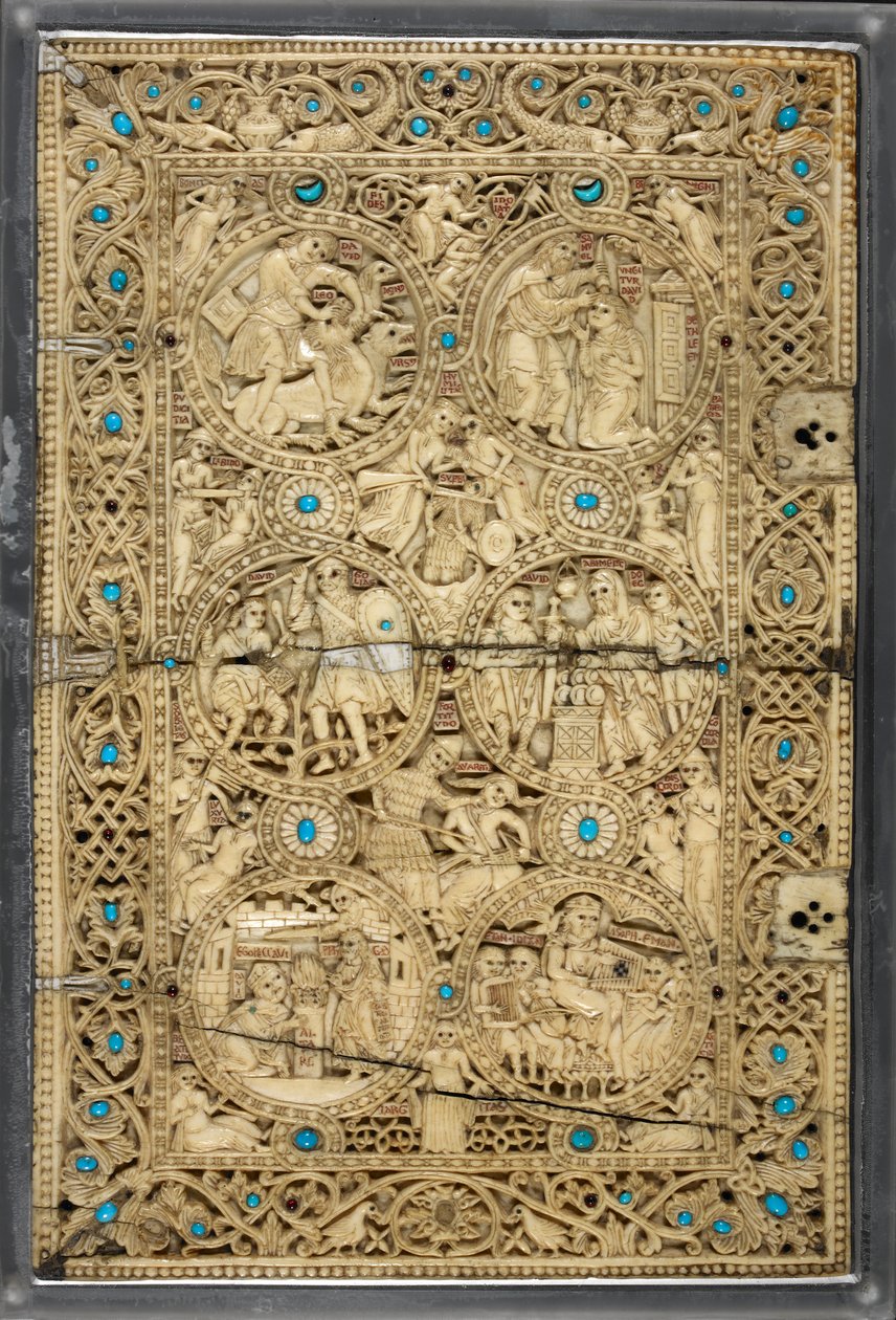 Egerton MS 1139 Oberdeckel mit Szenen aus dem Leben Davids, das 