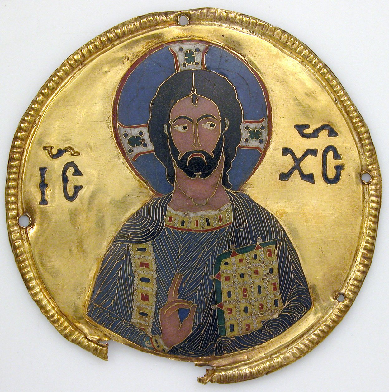 Medallion mit Christus von einem Ikonenrahmen, ca. 1100 von Byzantine