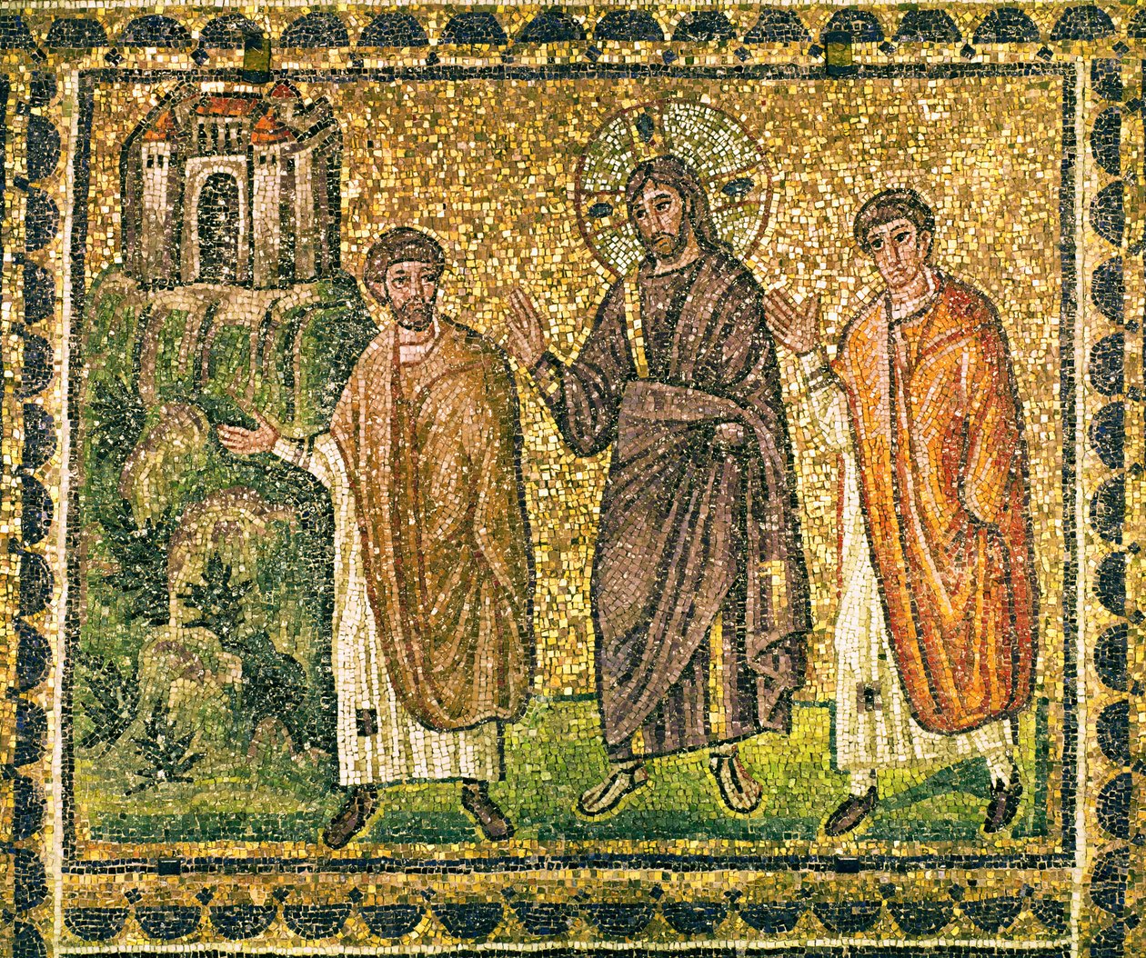 Christus erscheint den Aposteln auf dem Weg nach Emmaus von Byzantine School