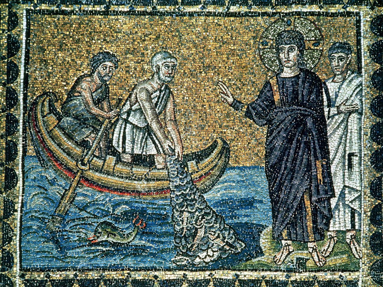 St. Andreas und St. Peter antworten auf den Ruf Jesu, aus dem Hauptschiff von Byzantine School