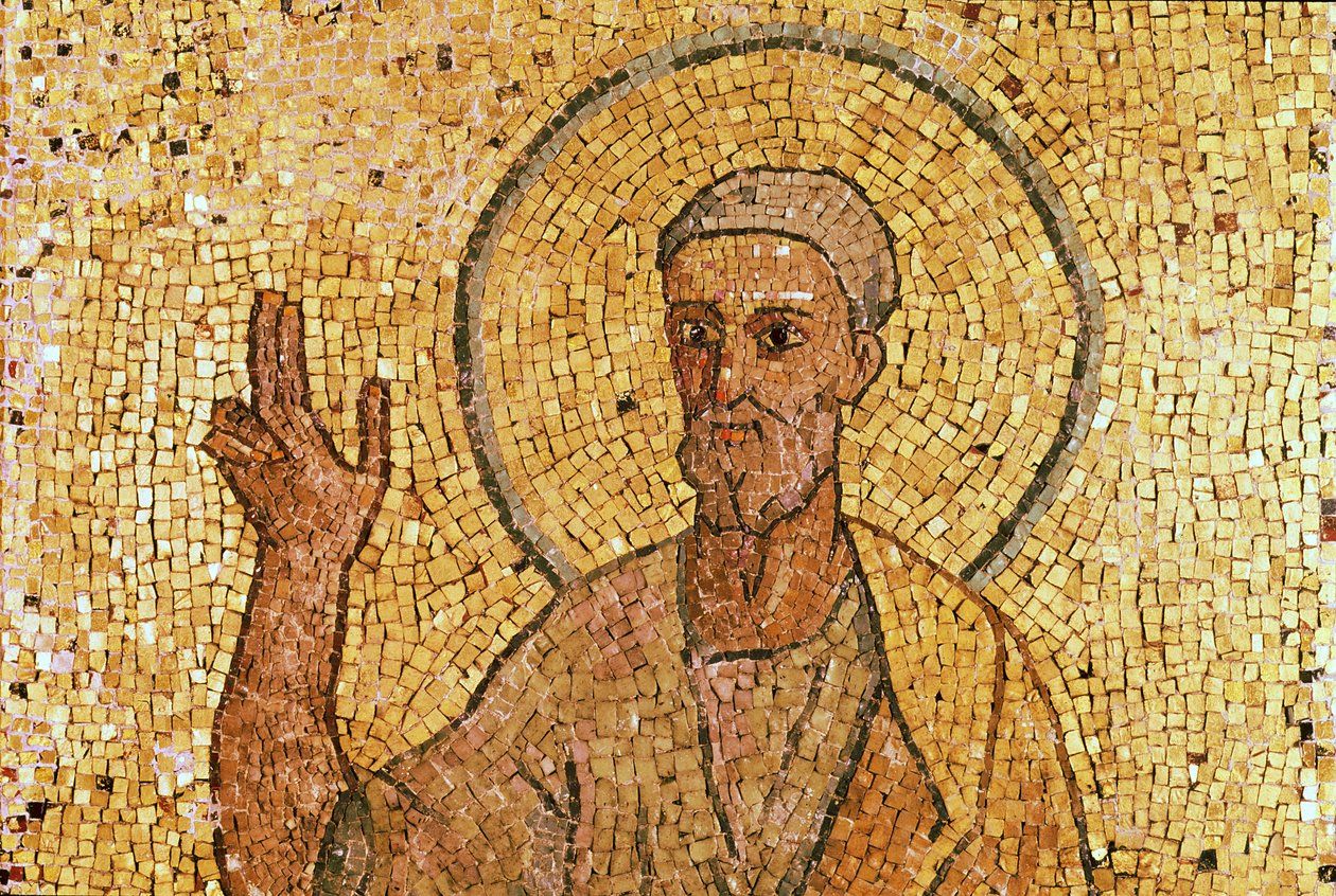 St. Peter, aus der Krypta von St. Peter, ca. 700 n. Chr. (Mosaik) von Byzantine School
