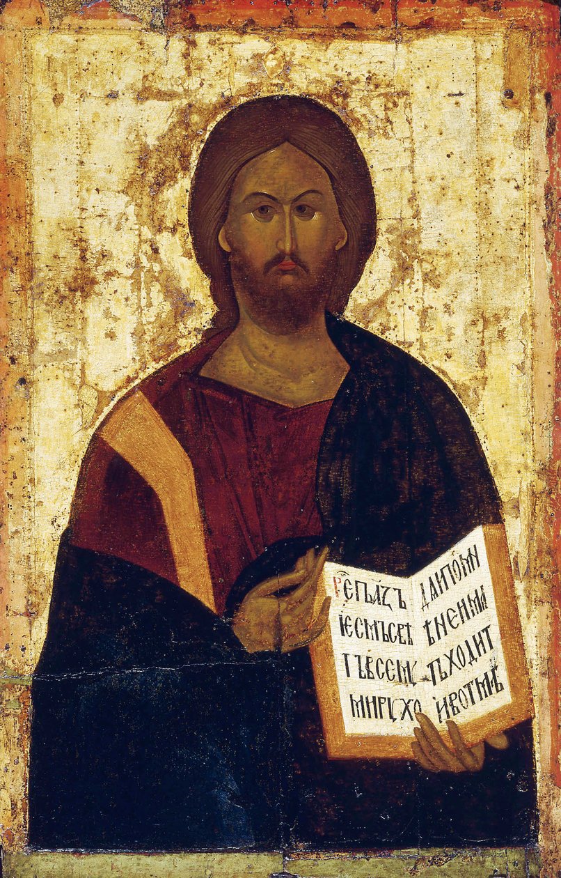 Christus Pantokrator, 1387-1395 von Byzantine icon.