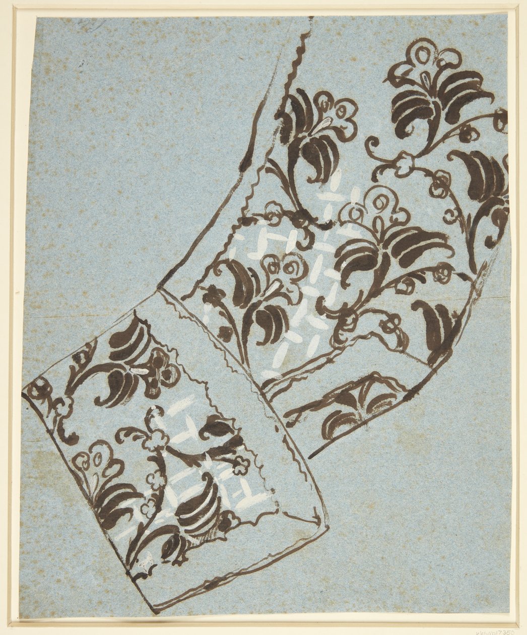Ärmelstudie zur Elefantridderordenens Tracht. Vermutlich für Porträt von A. G. Moltke von C.G. Pilo