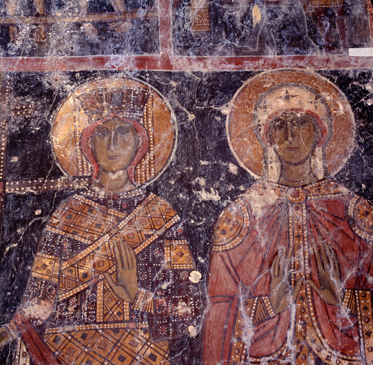Fresko in der byzantinischen Kirche Agios Nikolaos, Maza, Kreta, Griechenland von J.B. and Brown J. Rowbotham