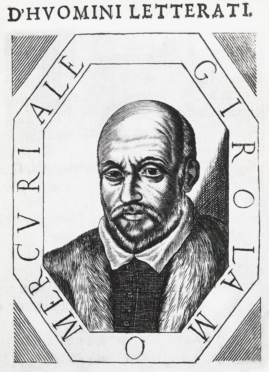 Porträt von Girolamo Mercuriale (1530-1606), italienischer Arzt und Philosoph, Tuschzeichnung von J.B. and Brown J. Rowbotham