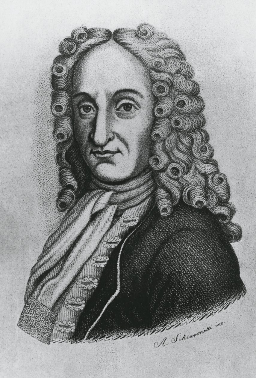 Porträt von Pietro Antonio Michelotti (1673-1740), italienischer Arzt und Iatromathematiker, Gravur von Schiavonetti von J.B. and Brown J. Rowbotham