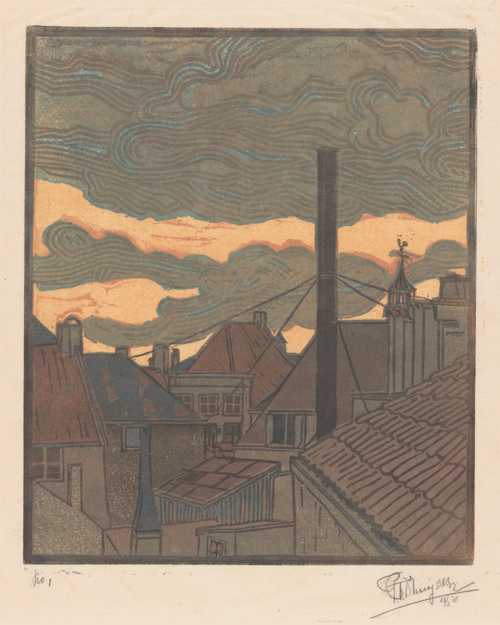 Dächer und Schornsteine in Middelburg von C.H. d