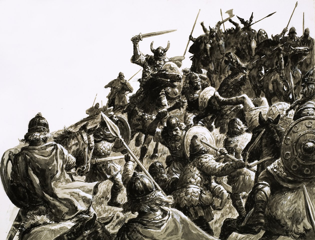 Dänische Wikinger greifen die britischen Streitkräfte unter König Alfred an von C.L. Doughty