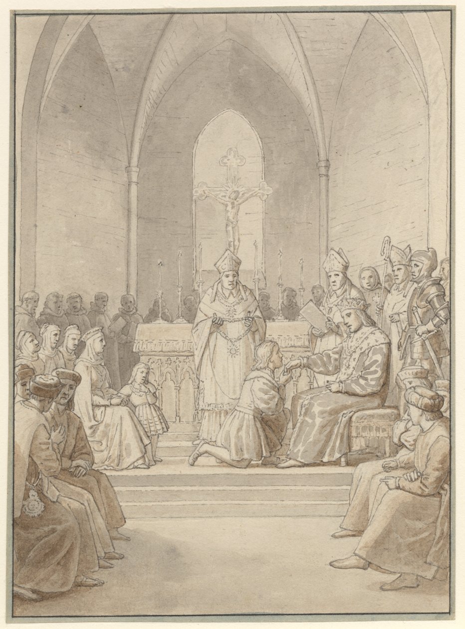 Die Gründung des Elefantenordens von Christoffer Wilhelm Eckersberg