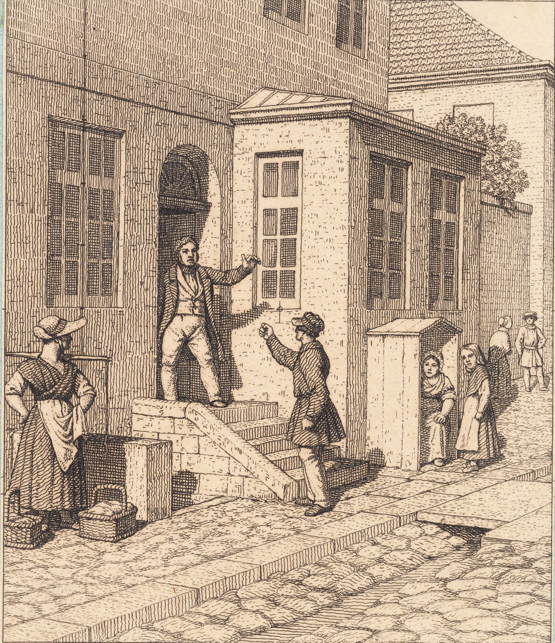 Eine Straßenszene. Illustration zu "Linearperspectiven", Tafel VII von Christoffer Wilhelm Eckersberg