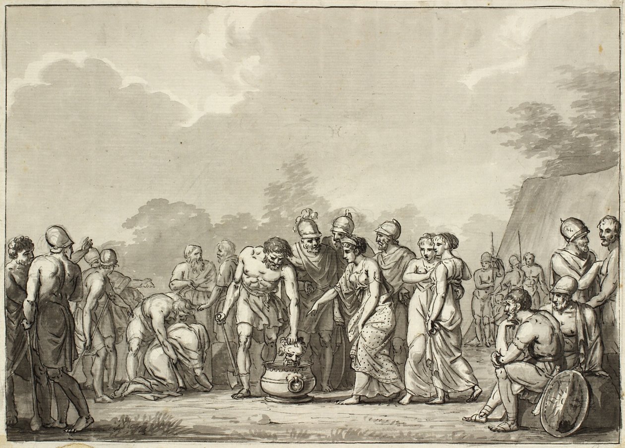 Die Königin der Massageten, Tomyris, lässt den Kopf des Cyrus in ein Blutbecken werfen von Christoffer Wilhelm Eckersberg