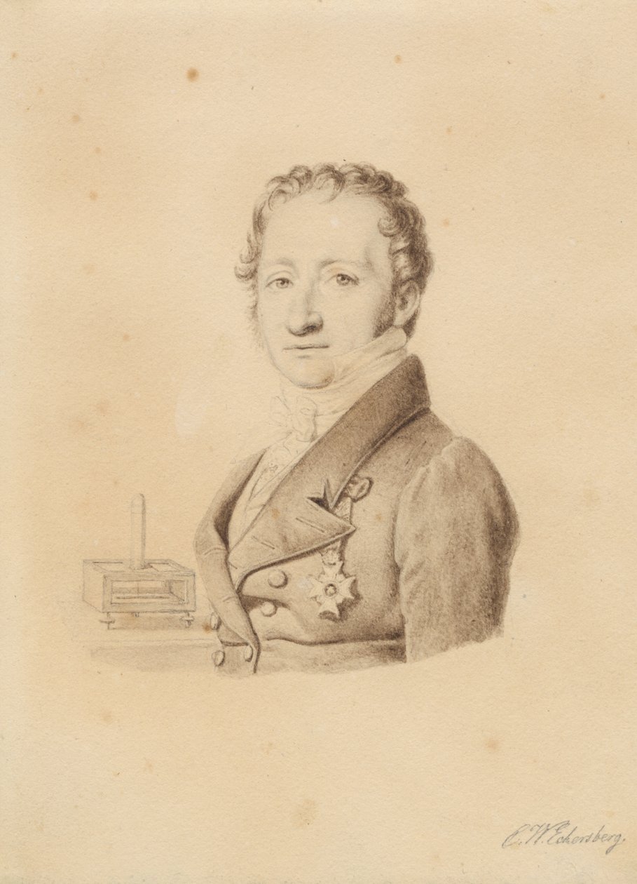 Porträt des norwegischen Physikers Christoffer Hansteen. Brustbild en face links von Christoffer Wilhelm Eckersberg