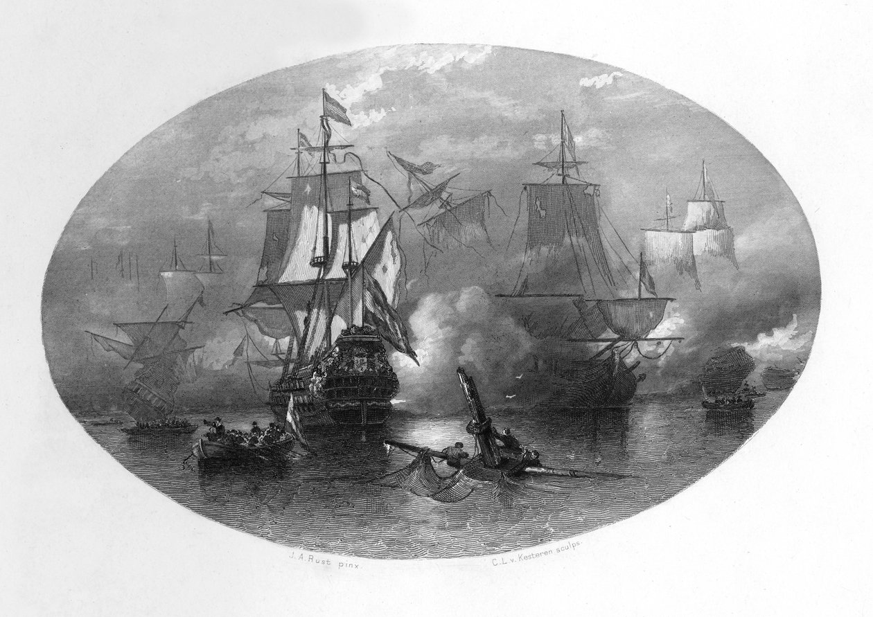Die Seeschlacht von Sole Bay, 1672, ca. 1870 von Domenico del Barbiere