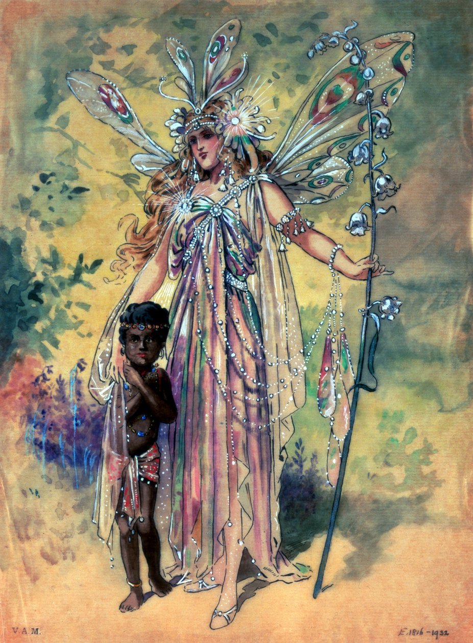 Titania, Kostümentwurf für Ein Sommernachtstraum, produziert von R. Courtneidge am Princes Theatre, Manchester von C. Wilhelm