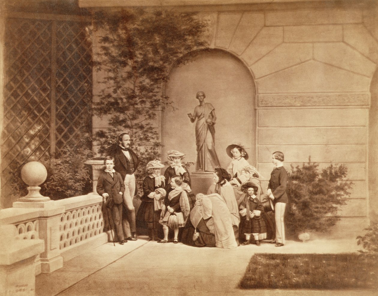 Porträt der königlichen Familie im Osborne House, 1857 von Caldesi and Montecchi