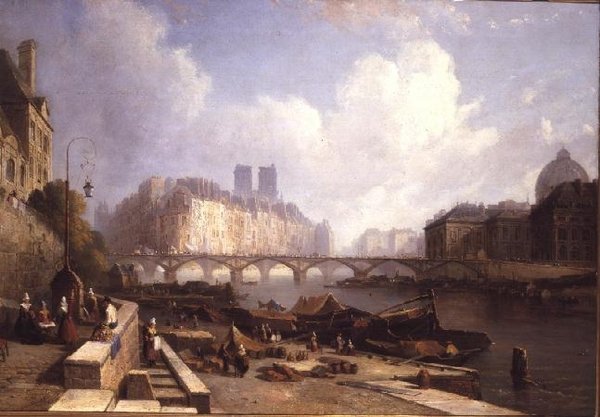 Die Île de la Cité, Paris, vom Quai du Louvre von Caleb Robert Stanley