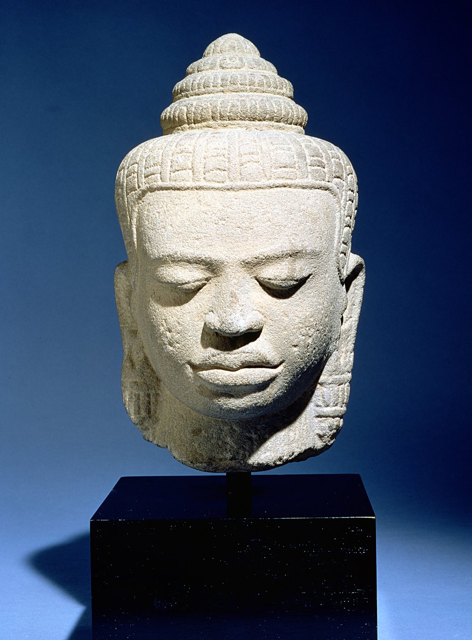 Kopf des Buddha, Khmer, Kambodschanisch, ca. 12.-13. Jahrhundert von Cambodian School