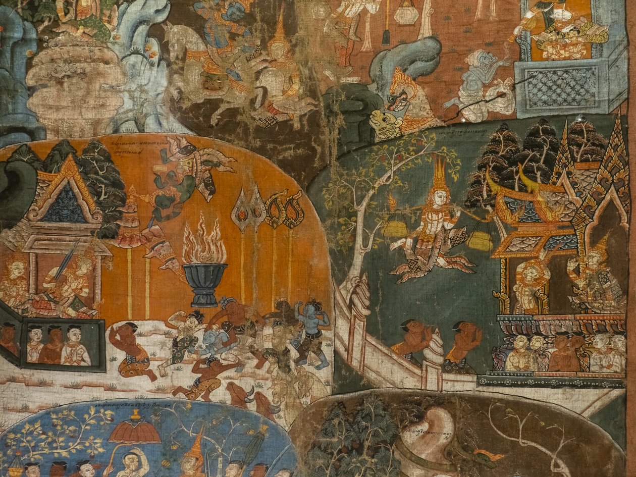 Die letzten zehn vorherigen Leben des Buddha (Dasa Jakata) (Detail) von Cambodian School