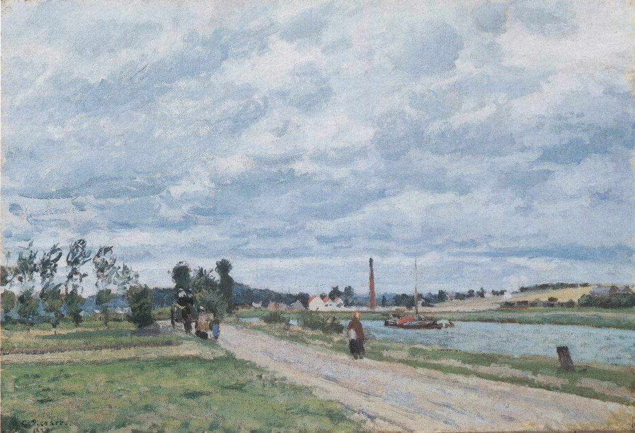 Ufer der Oise, Pontoise von Camille Jacob Pissarro