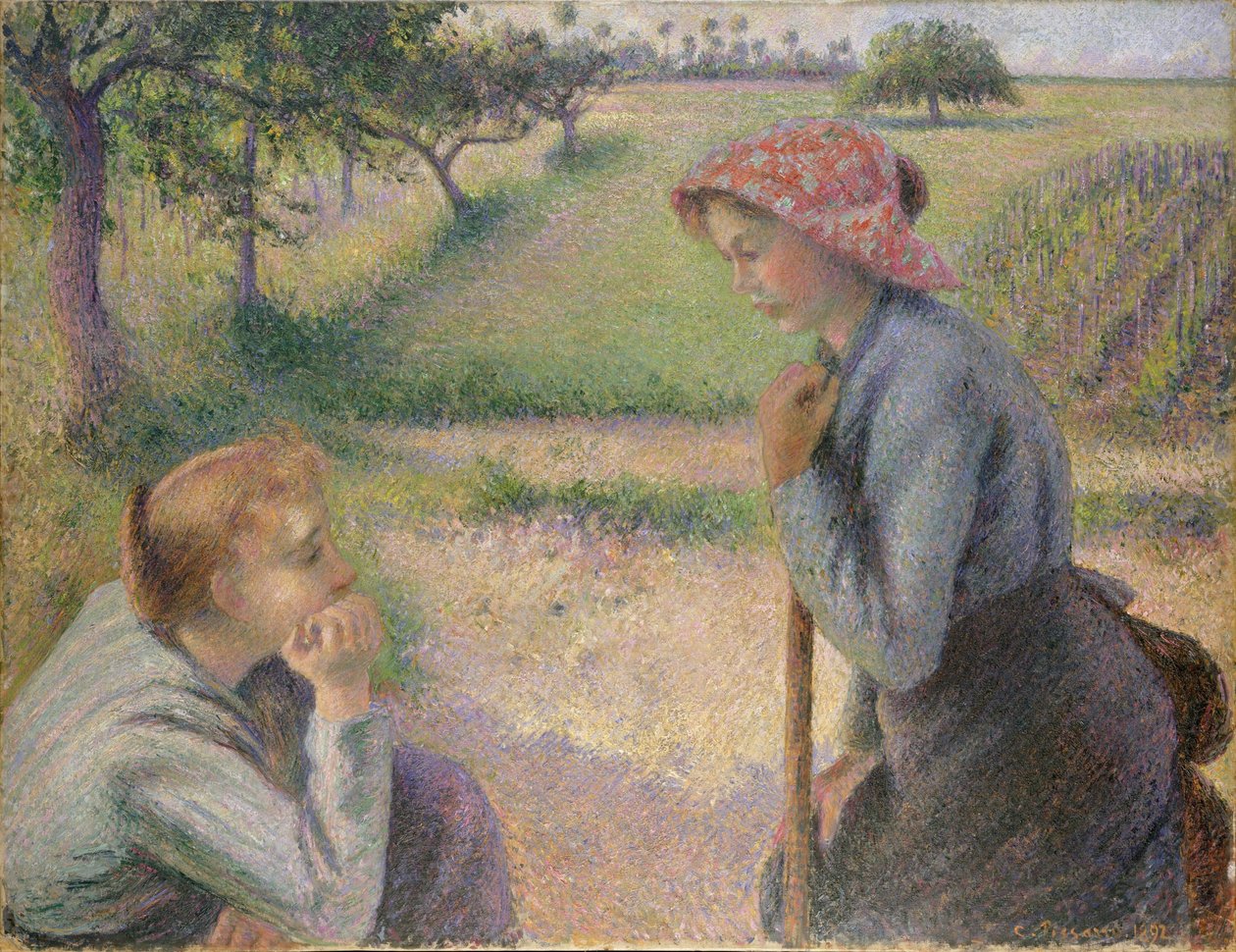Zwei junge Bäuerinnen von Camille Jacob Pissarro