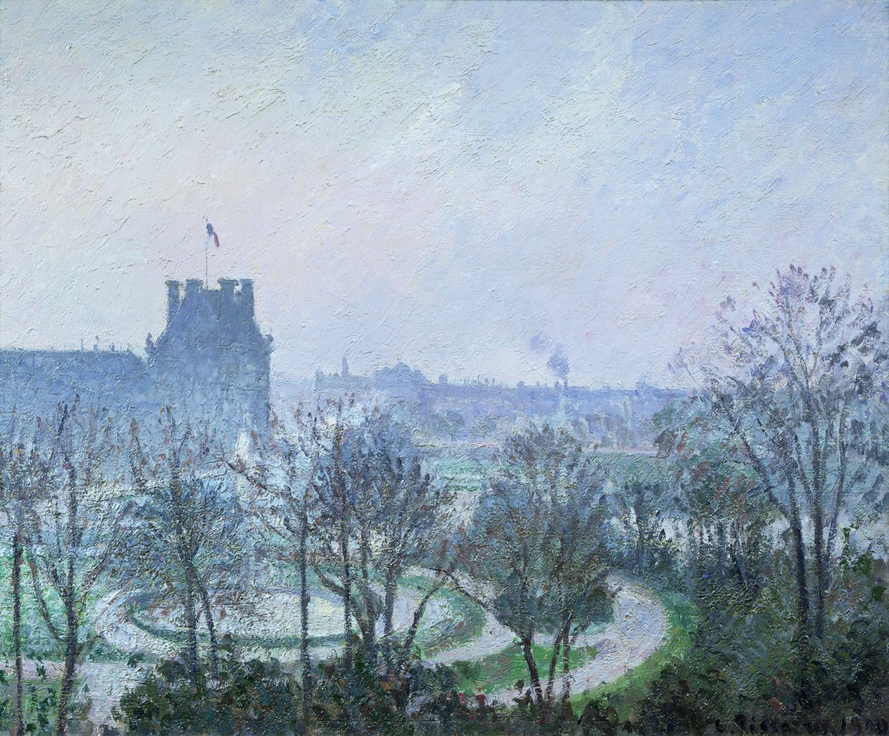 Weißer Frost, Jardin des Tuileries, 1900 von Camille Jacob Pissarro